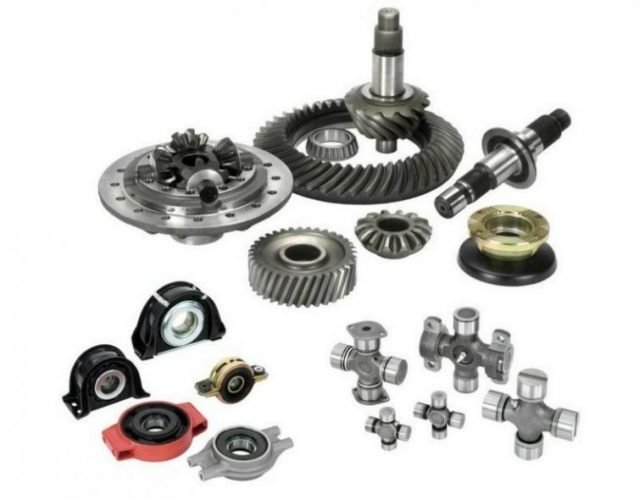 Ring gears, pinions, U joints and center bearings